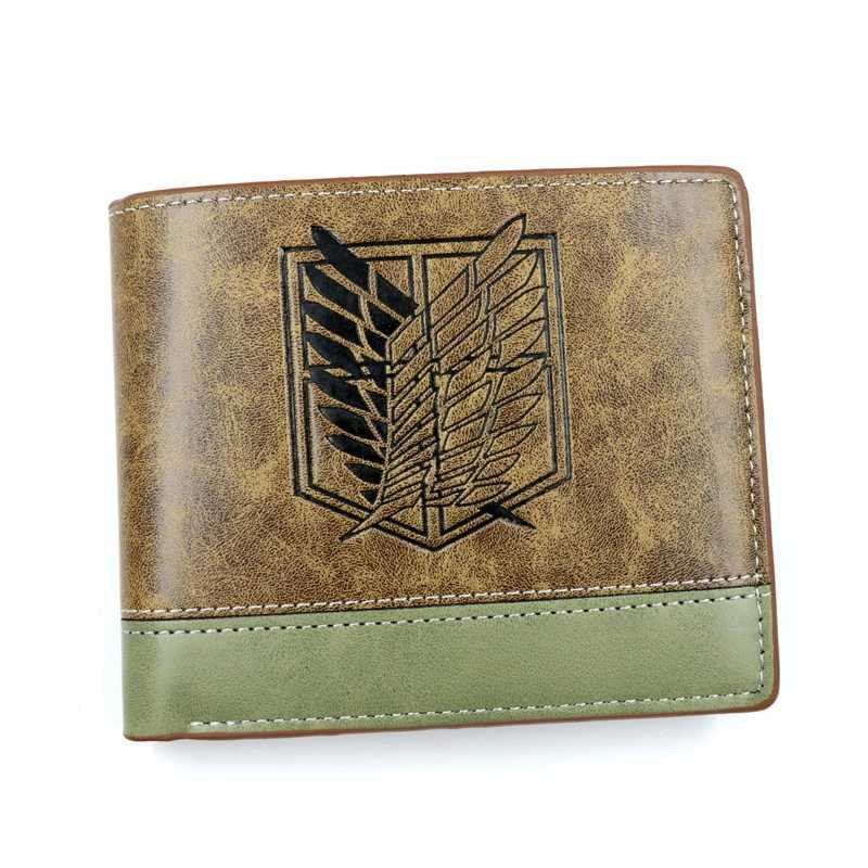 Anime Scout Regiment Khaki Short Mens Wallet Folding Purse Z250725