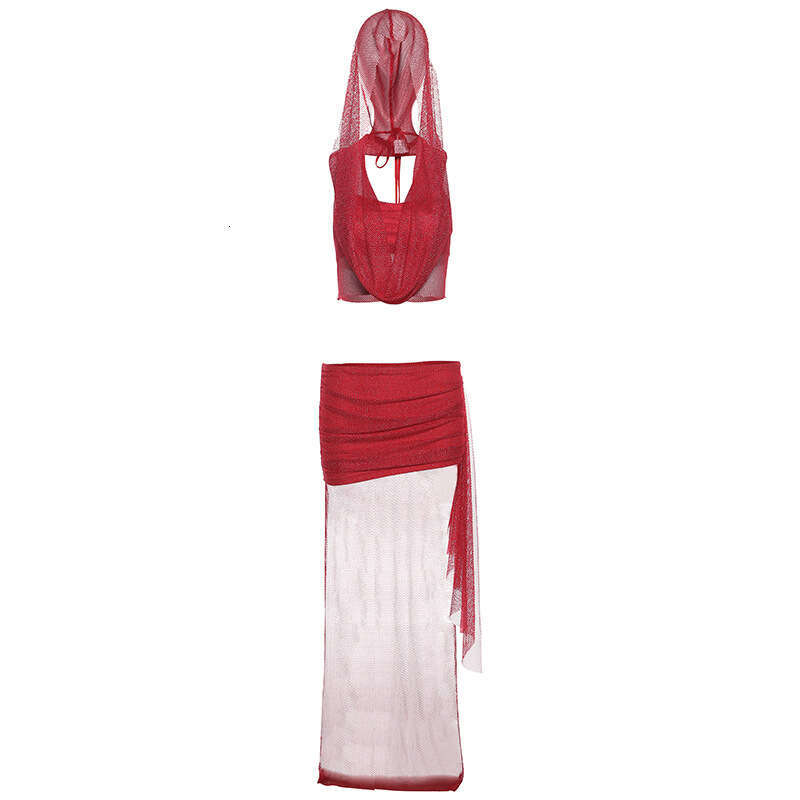 2024 Summer New Women's Solid Color Slim Fit Camisole Fashion Low Waist Skirt Set c02