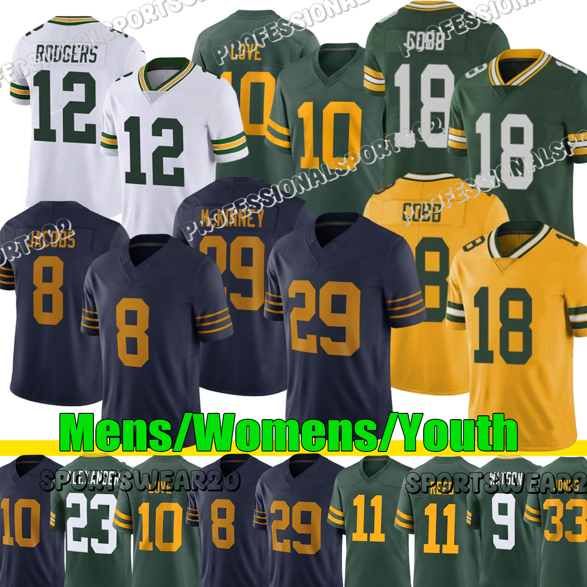 #10 Love Jersey #8 Jacobs GreenBay city Packerss jersey Jayden Reed Romeo Doubs Matthew Golden Dontayvion Wicks
