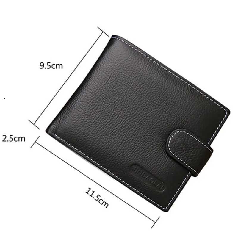 JINBAOLAI Men Wallets Genuine Leather Card Horder Short Zipper Male Wallet Coin Pocket Photo Holder Mens Wallet Z250725
