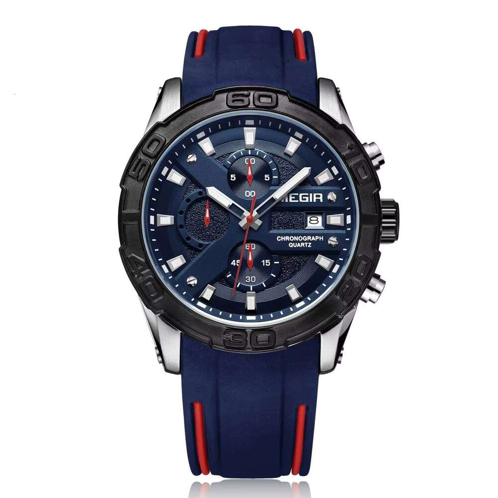 MEGIR Men's Sports Chronograph Watch - Silicone Strap, Waterproof, Luminous, 46mm - Bulk Wholesale Watch