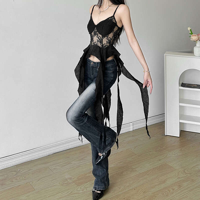 2024 Summer New Women's Solid Color Slim Fit Street Fashion Sexy Backless Tank Top c19