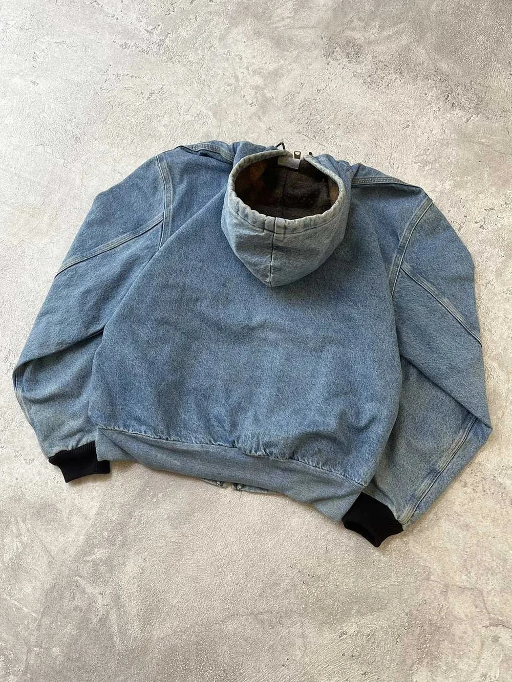 American Retro Washed Old Zip Up Hoodie Men Women Punk Street Style Denim Canvas Jacket Harajuku Loose Casual Workwear Coat Y2k 250723