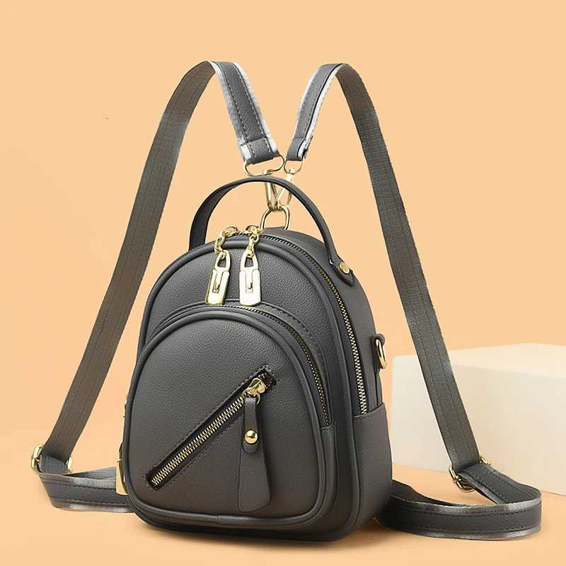 Mini Backpack Wen Luxury Leather Shoulder Bag For Girls Kids Multi-Functional Small Backpack Fem Purse Fi Small Backpack Y250724