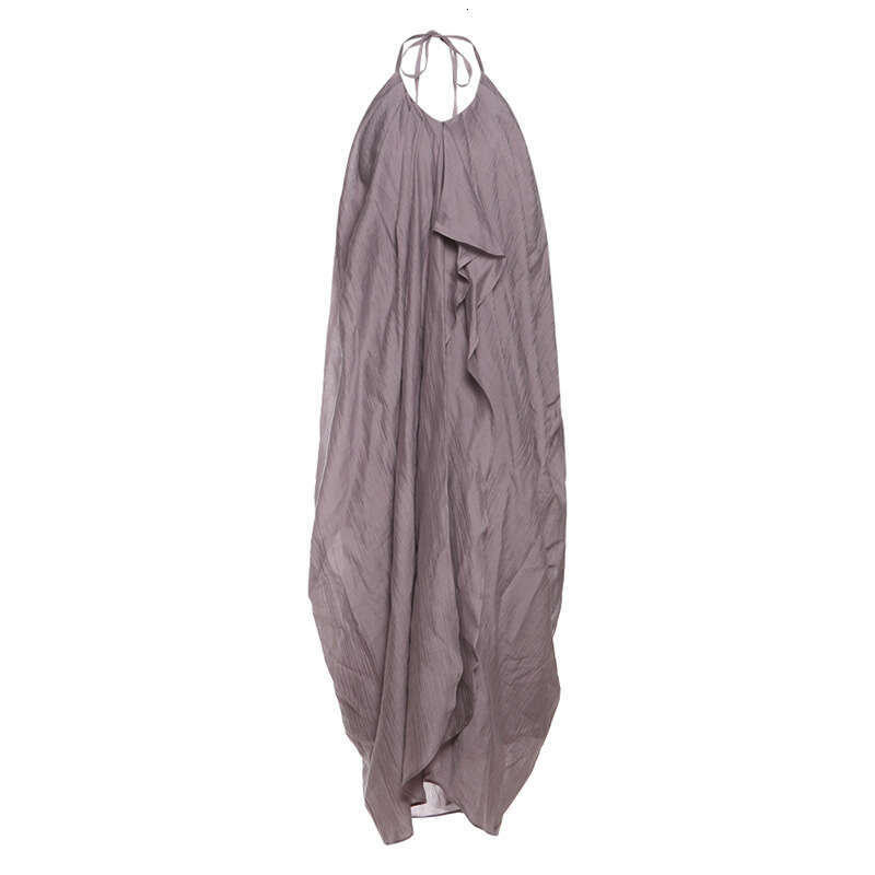 2025 Summer New Pure Desire Sexy Backless Halter Tie Loose Elegant Versatile Dress for Women 52a