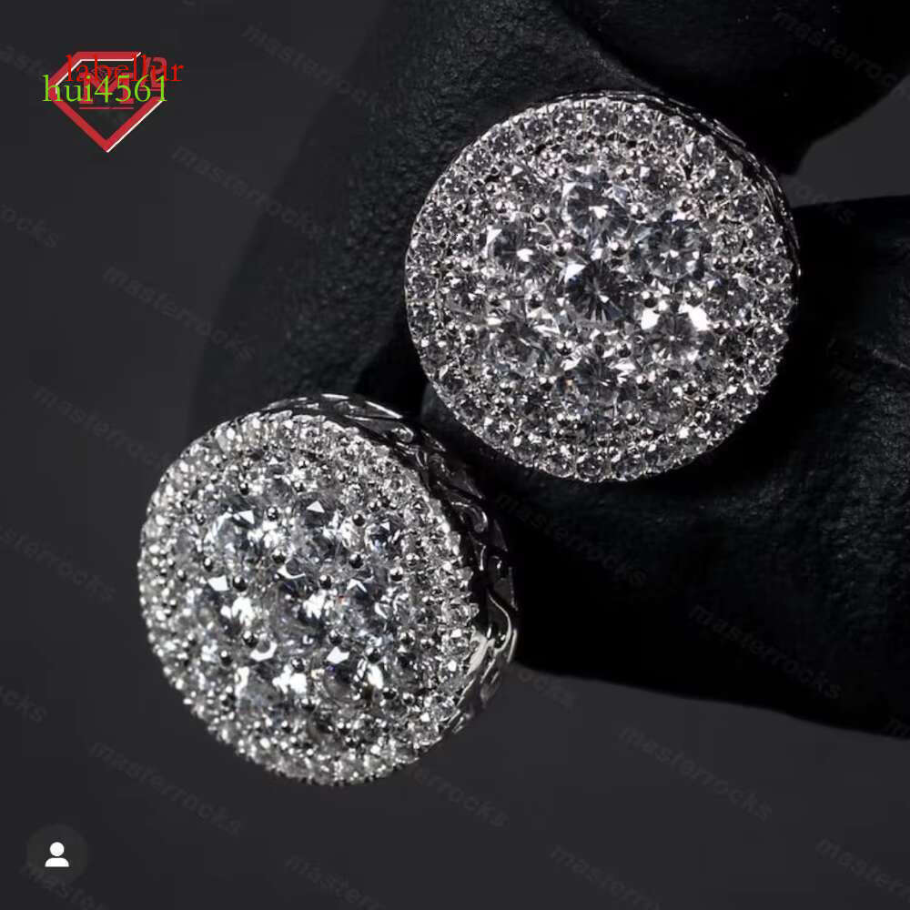 Men's round with screw back for daily wear, sier V vs silica earrings