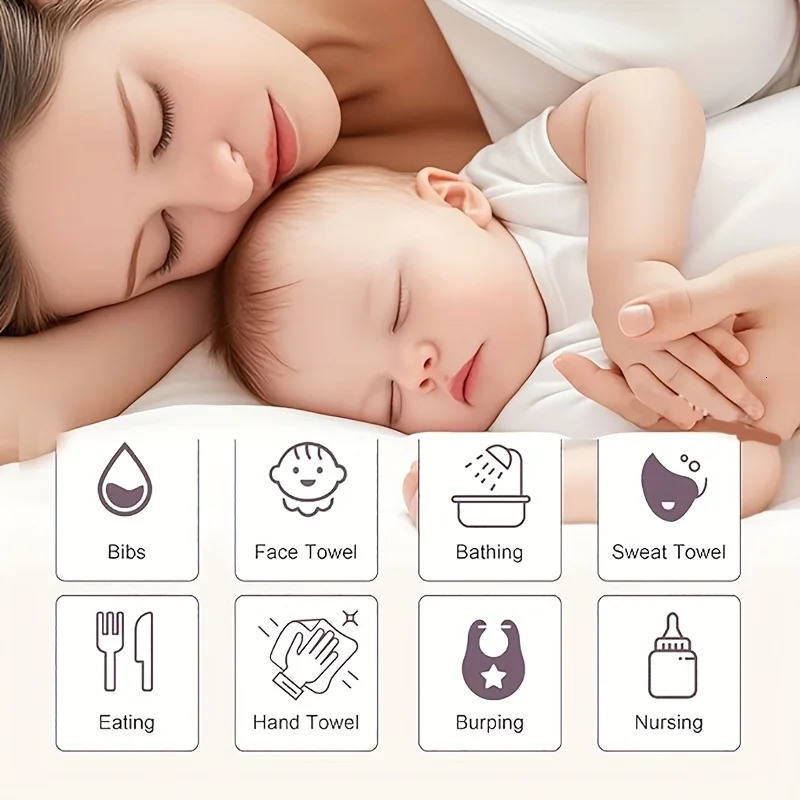 6pcs Baby Burp Cloths Large 6Layer Absorbent Cotton born Feeding Towel Soft Durable for Infants Multipurpose Vibrant Colors 250725