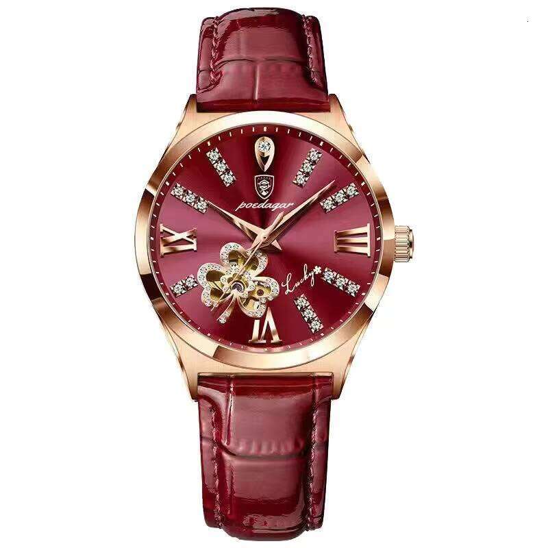 DHwatches POEDAGAR 328 New Fashion Women's Watch Quartz Genuine Leather Watches for Women 2024 Hot Sale Wristwatches Ladies