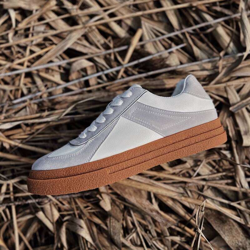 Jifffly Versatile Casual German Training Rubber Sole Men's Trendy Brand Height-Increasing White Sneakers Sports Shoes