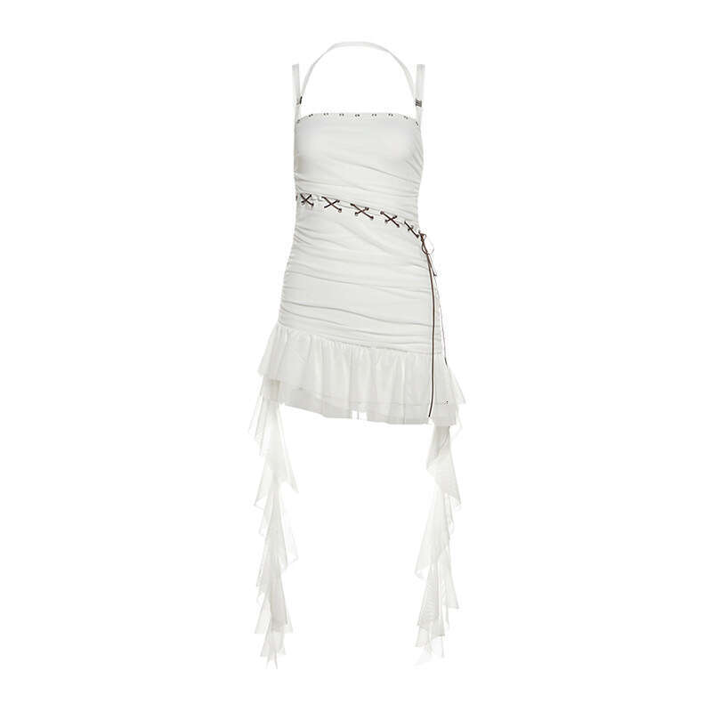 INS Style 2025 Spring New Women's Solid Color Slim Fashion Strap Sleeveless Backless Dress 2b0