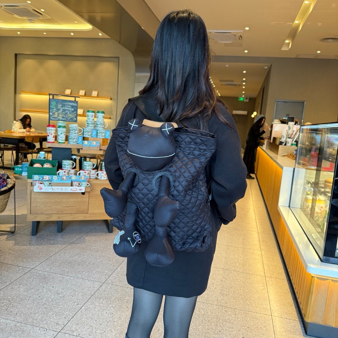 KOUDI 7033 Monster Backpack Diamond Lattice Feather Cartoon Women Student School Bag Waterproof Cloth