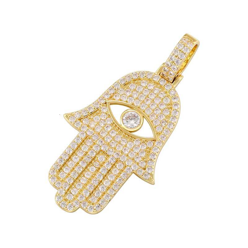 New Hip-Hop Custom Pendants 925 Sterling Silver Iced Out VVS Moissanite Ice Chain with Hamsa Pendants