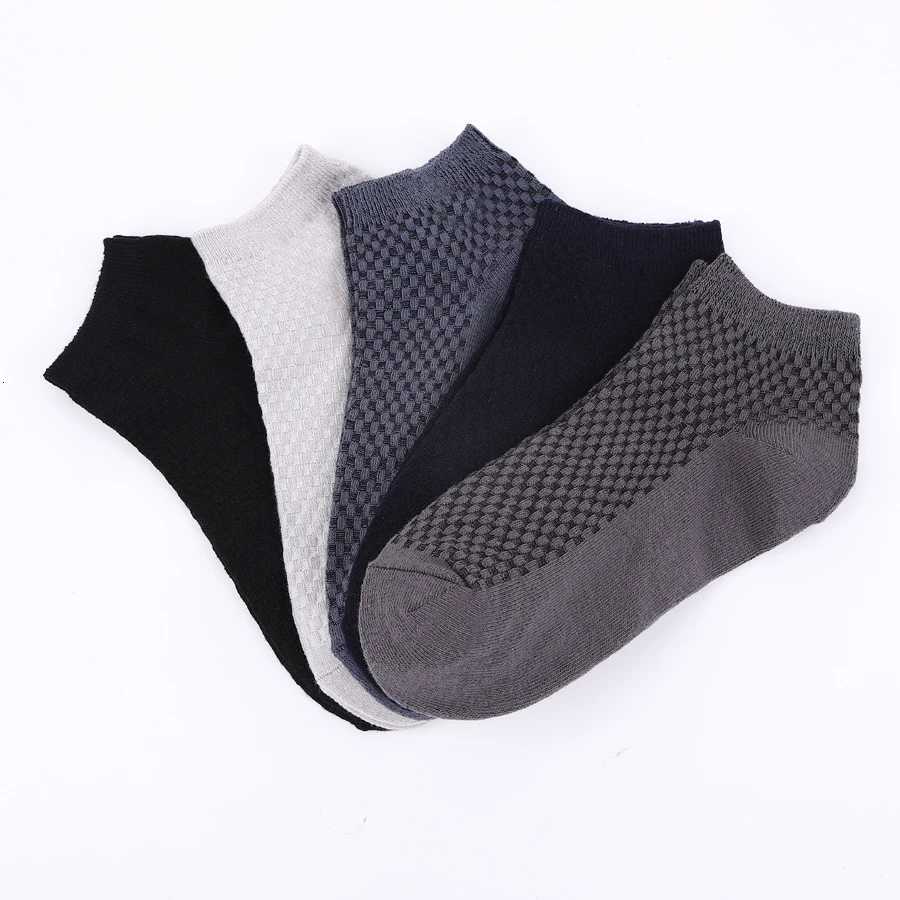 5Pairs/lot Men Socks Bamboo Fiber Short Ankle Socks High Quality Summer Winter Business Breathable Mens Short Socks Meias Man Sox X250725