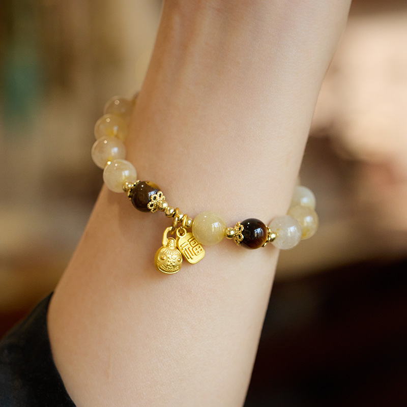 New Design New Chinese Style Colorful Natural Stone Bracelet Dopamine Inspired Unique Versatile Jewelry for Women