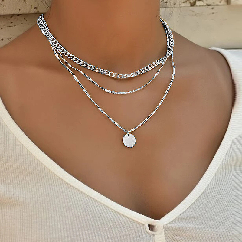 Jewelry Collarbone Short Necklace Pendant Sweater Chain Men Women Crystal Small Dot Multi-layer Choker Jewelry for Women