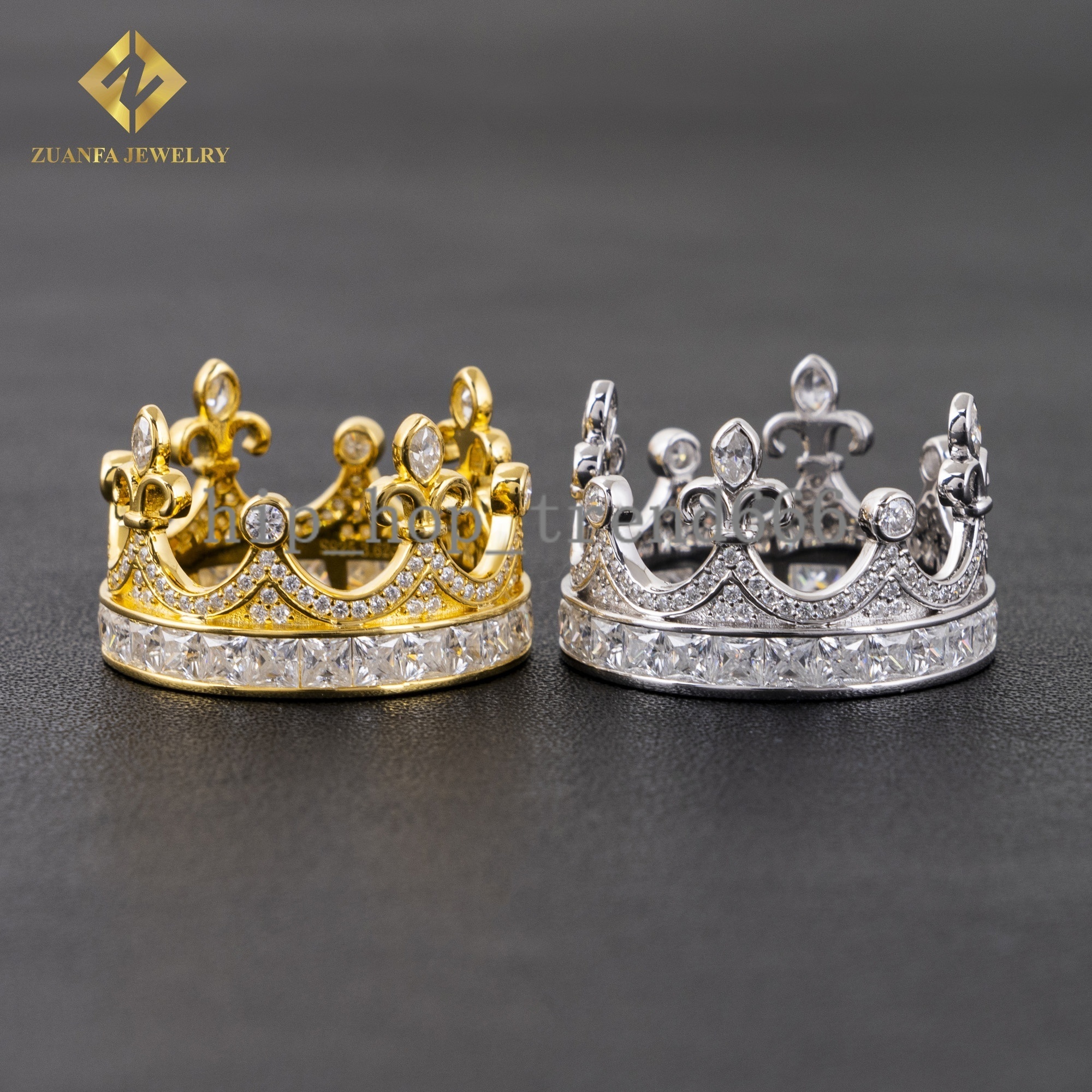 Luxury Style Women Engagement Rings Vvs Moissanite Sterling Silver 925 Wedding Crown Ring