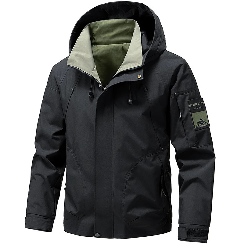 Windbreaker Cargo Jackets For Men Motorcycle Military Clothing Waterproof Male Hooded Jacket Camping Outdoor Hiking Mens Coat 250717