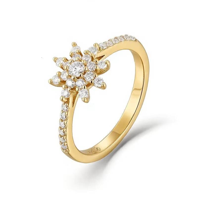 Moissanite Rings Silver 925 Womens Hot Selling Moissanite Ring with Cute Flower Design Suitable for Marriage and Engagement