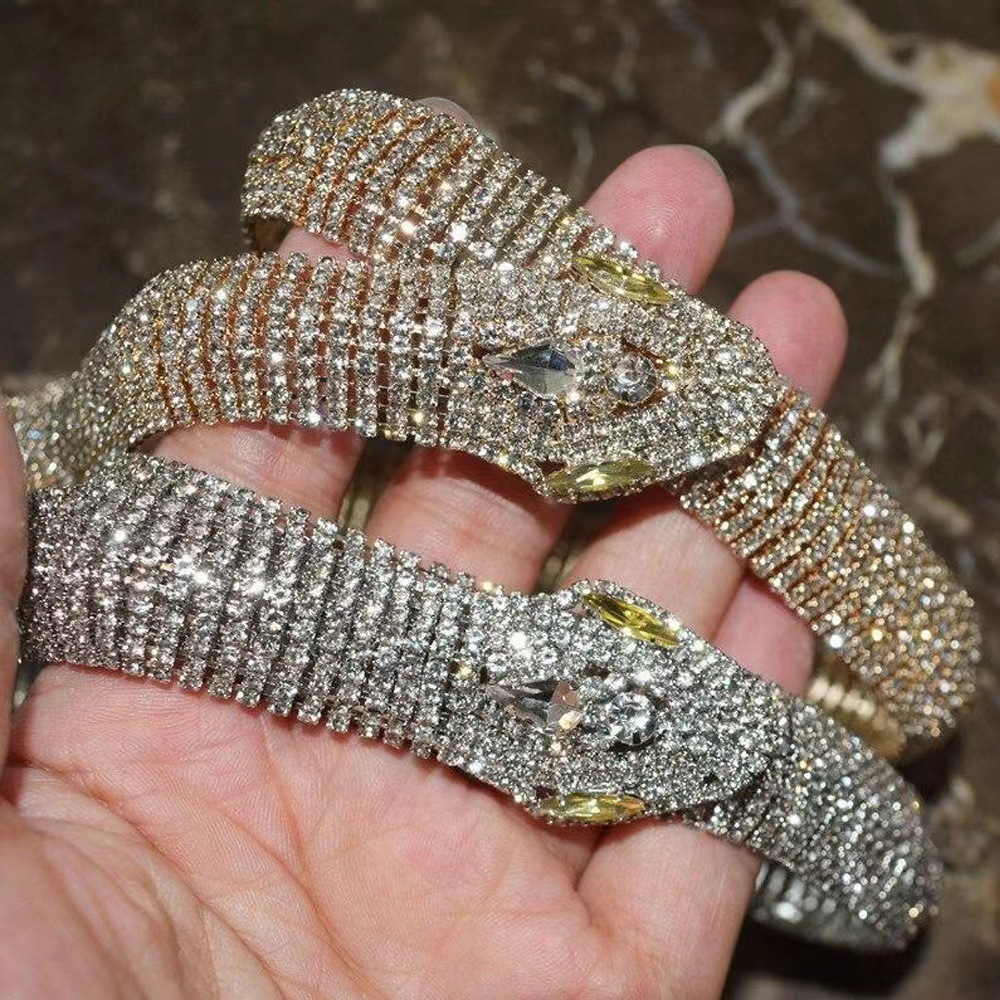 2025 New Luxury Designer Necklace For Women Outdoor Classic Party Style All Diamond Necklace Fashionable Cross Shaped Snake Head Long Necklace