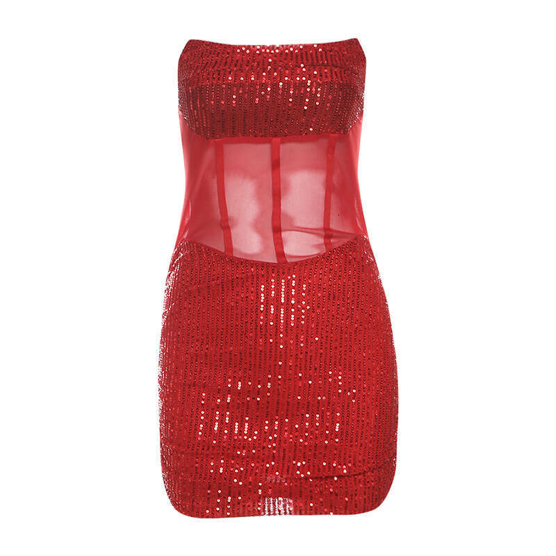 2024 Autumn Winter New Women's Solid Color Slim High Waist Fashion Off-Shoulder Tube Dress d68