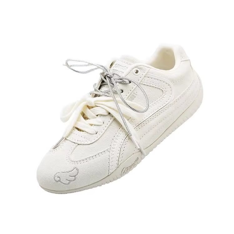2025 Spring Summer New Lace Flat German Training Shoes for Women Korean Version Versatile Casual Lightweight Sports Forrest Gump Sneakers ddmythur
