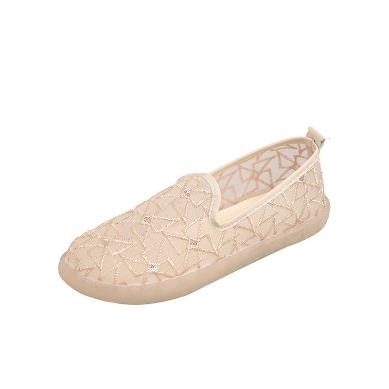 Hollow for Women Breathable Mesh Non-Slip Summer Versatile Slip-On Lazy Shoes Flat Loafers Trendy ddmythur