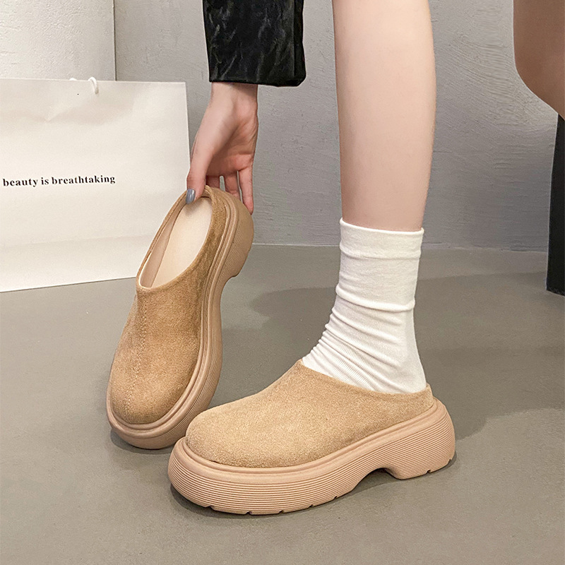 Ddmysports Baotou Half Slippers Thick Sole Women Summer Outdoor New Mules Internet Celebrity Backless Bread Lazy Platform Shoes Outdoor Shoes