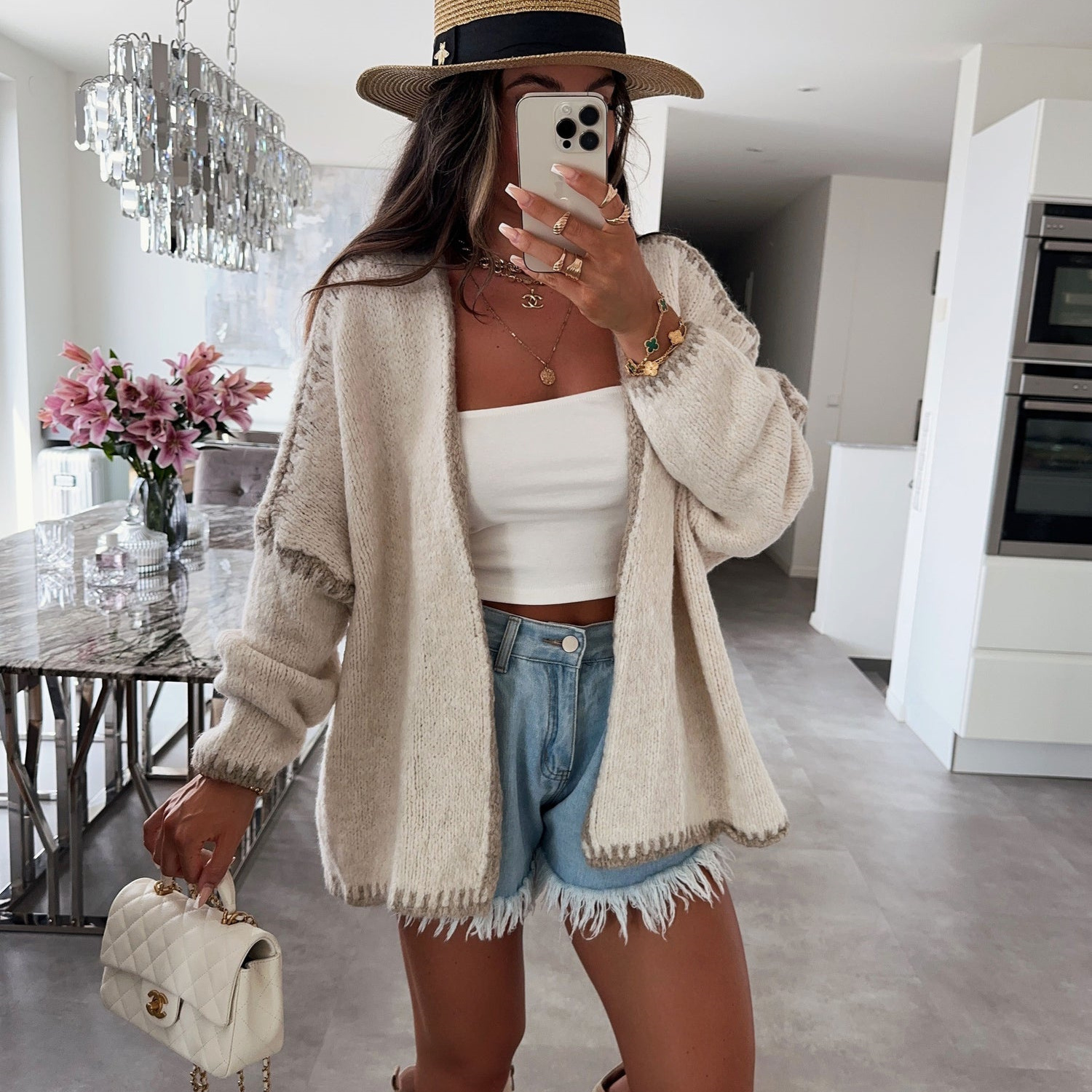 new Free shipping designer sweater for women Casual sweater fashionable and warm simple and loose knit jacket