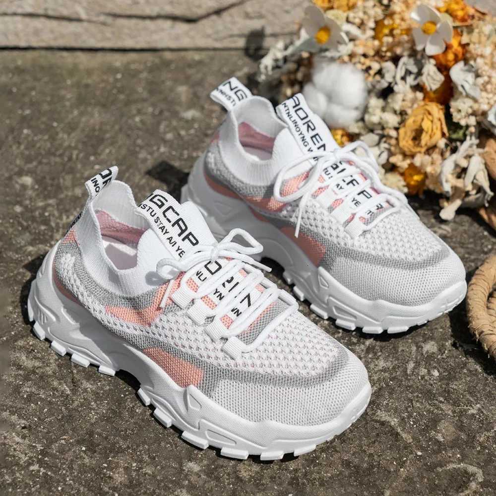 New Fly Woven Mesh Casual Breathable Sneakers Korean Style Thick-Soled Daddy Shoes Mesh Red Shoes Light Running Shoes XJ250725