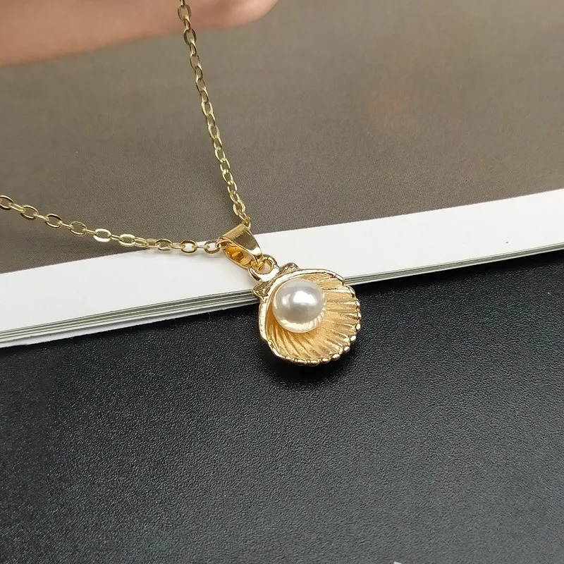 Trendy Summer Shell Pearl Pendant Necklace For Women Fashion Collar Neck Jewelry Wholesale Drop 250716
