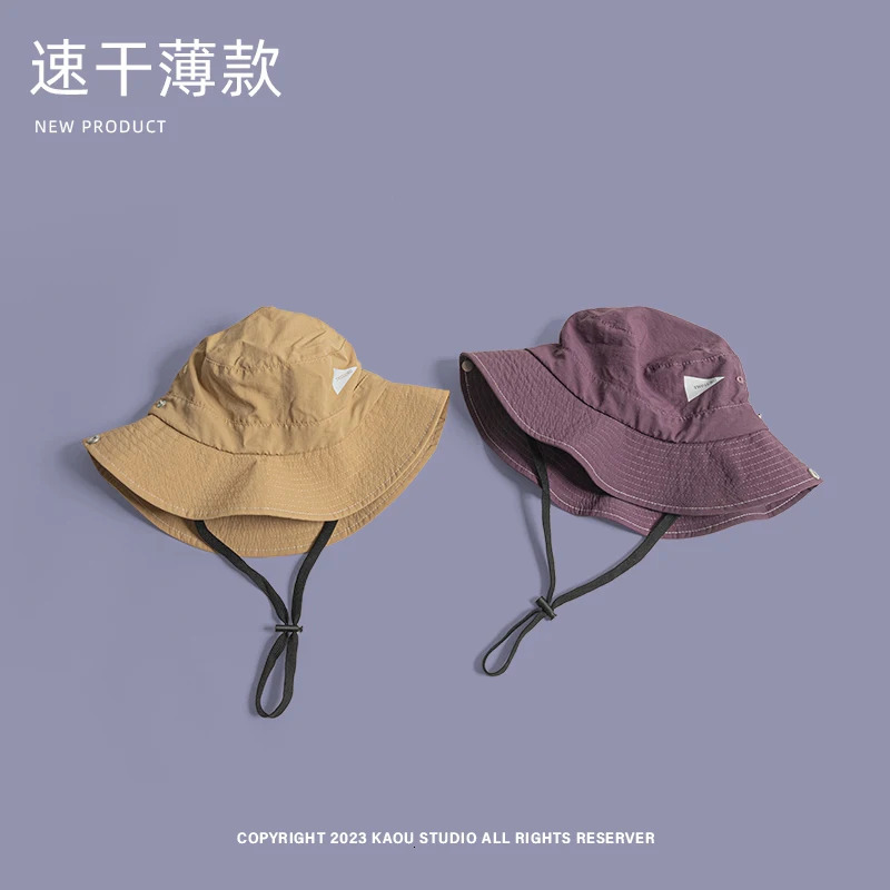Summer Outdoor Sunscreen Quick-drying Mens Caps Lightweight Breathable UV Protection Hiking Strap Bucket Hats for Women 250724