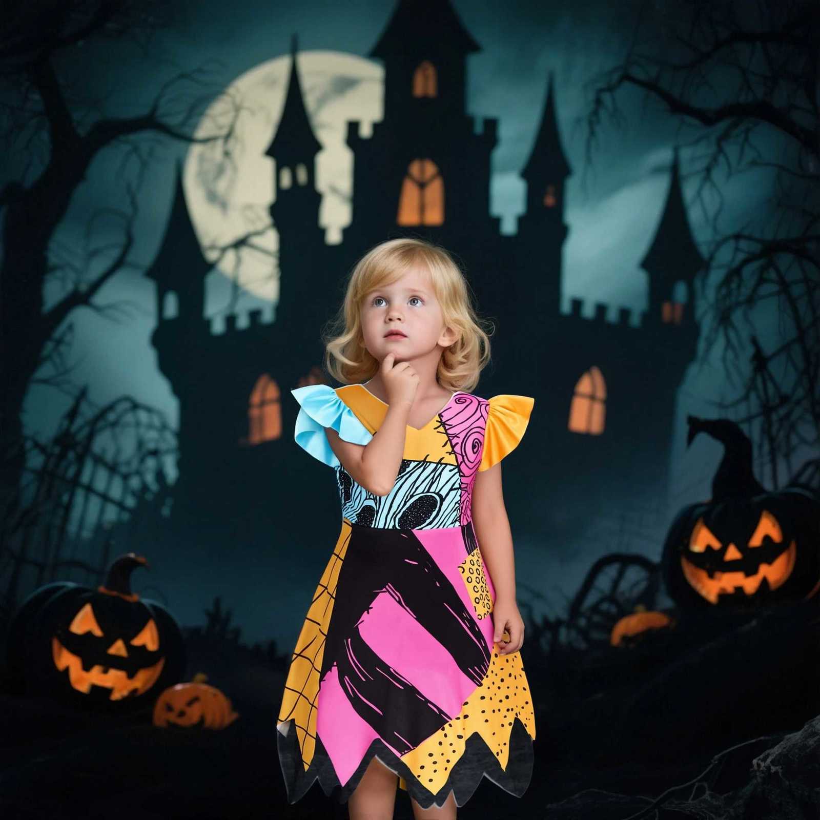 Girls Nightmare Before Christmas Halloween Sally Costume Jack Cosplay Dress Girls Children Carnival Vestidos Par Dress Z250725