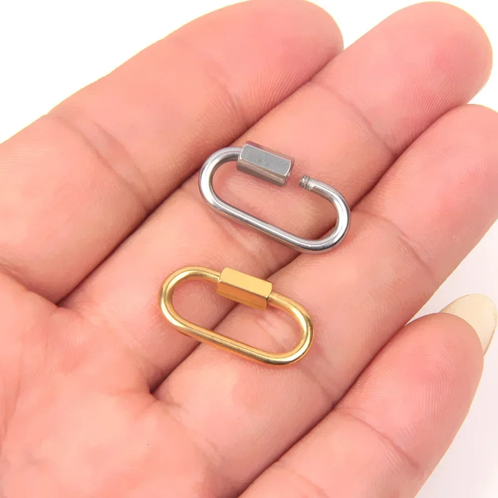 2pcs/Lot Stainless Steel Buckle Wholesale DIY Carabiner Fasteners Screw Lock Clasps DIY Bag Link Jewelry Making Accessories 250723