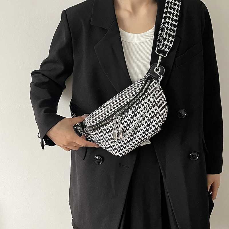 houndstooth CH Bag Fi Chain Waist Bag For Women CH Bags Quality PU Leather Fanny Pack Designer Shoulder Crossbody Bag Y250724
