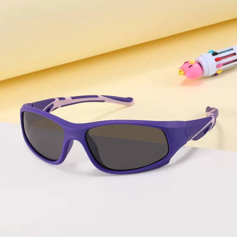 Fashion Kids Silicone Frame TAC Polarized Sun Glasses Soft TR90 UV400 Wrap Around Sport Sunglasses for Boys Girls Shades ddmythur Z260305