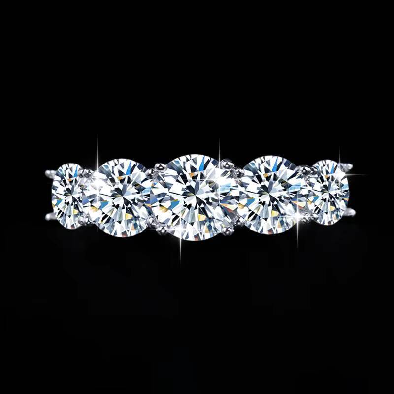 5pcs D Color S925 Sterling Silver Women Wedding Band 3.6 Ct VVS Moissanite Engagementfinger Ring