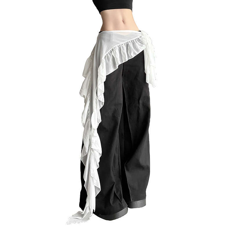 2025 New Fashion Trend Casual Slim Fit Versatile Irregular Ribbon Waist Decoration Women's Clothing e4b