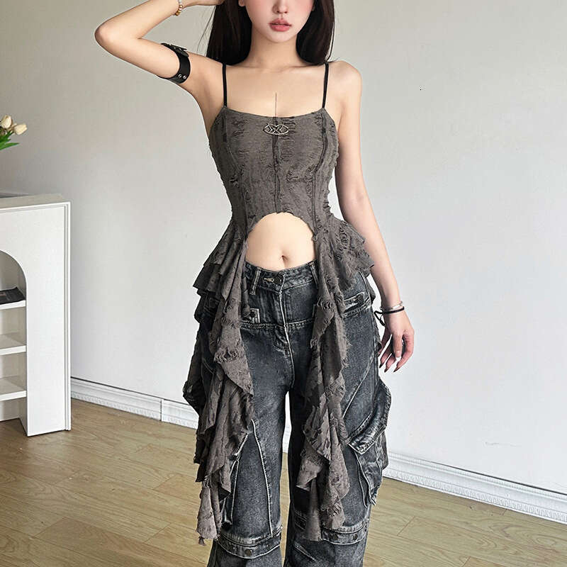 2024 Summer New Women's Solid Color Slim Fit Street Fashion Sexy Backless Tank Top 826