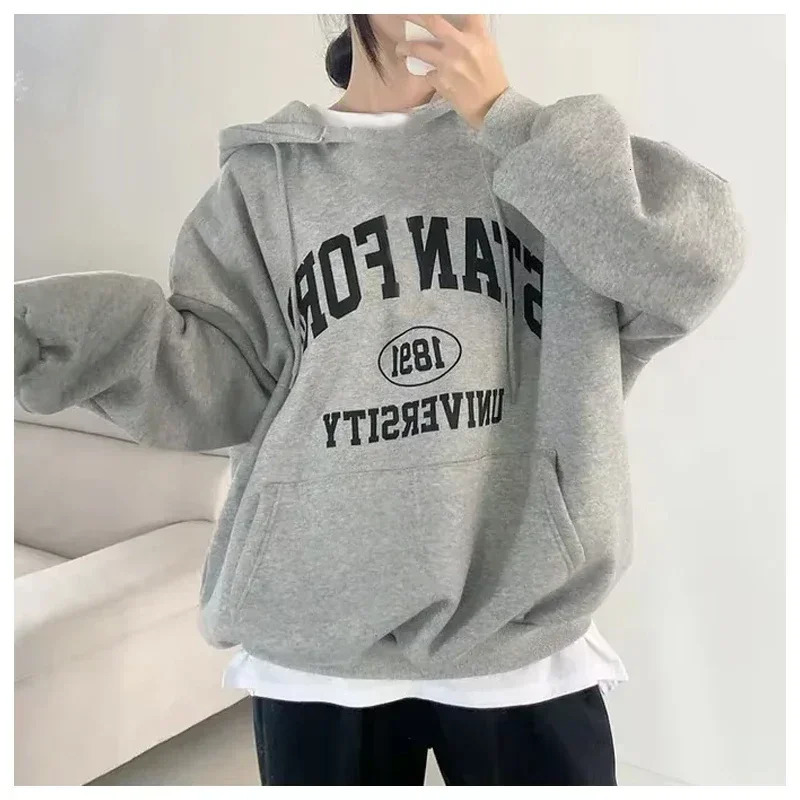 Streetwear Brooklyn Letter Printed Hoodie Women Sweatshirt Warm Full Sleeve Fashion Hoodies Ladies Winter Harajuku Tops Clothes 250725