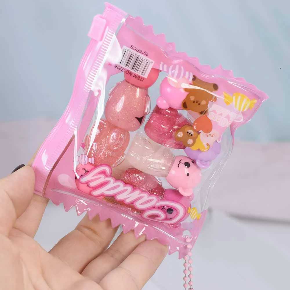 6Pcs Kawaii Bear Shiny Liquid Lipgloss 6 Colors set Lip Plumping Waterproof Longlasting Nonstick Lip Tints Lips MakeupXJ250724