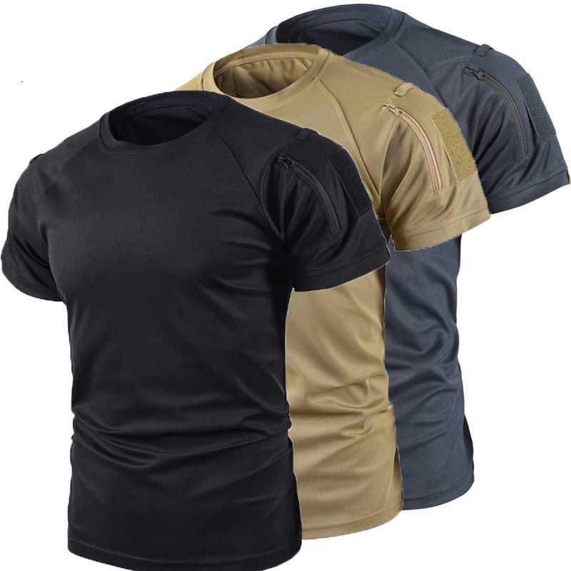 Mens Summer Quick Dry Pullerover O-Neck Lapel Tees Breathable Camping Trekking Hiking Climbing Quick Dry Sports M-4XL T-Shirt Y250724