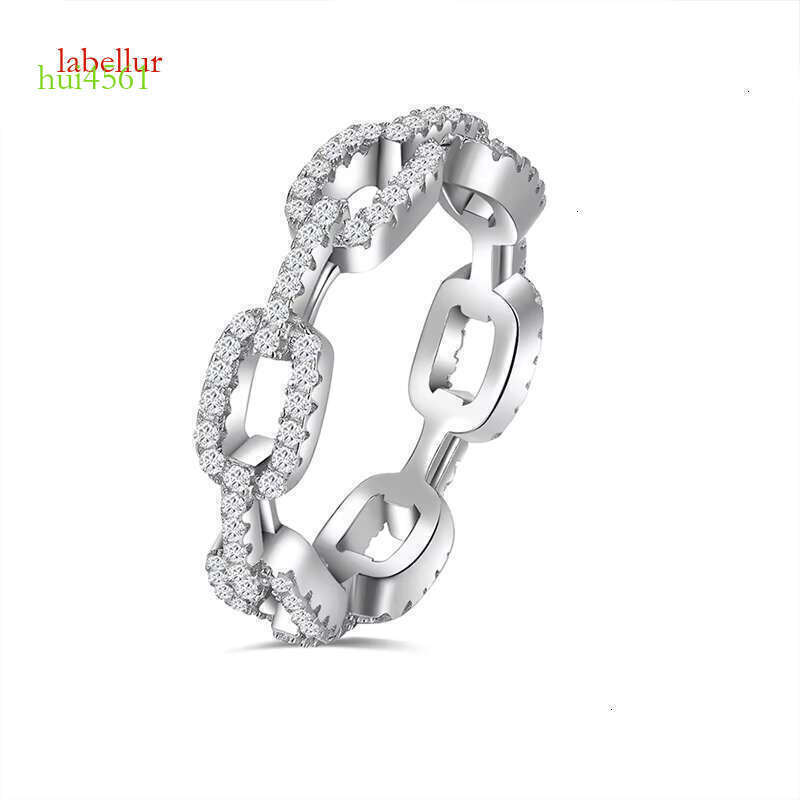 Pure silver eternal Cuban ring certified VVS1 silica chilled hip-hop style men's and women's wedding accessories