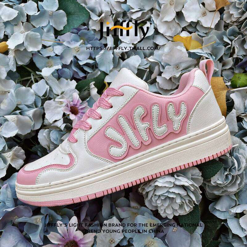 Jiffly Retro Casual High Sole Women's Pink Sneakers