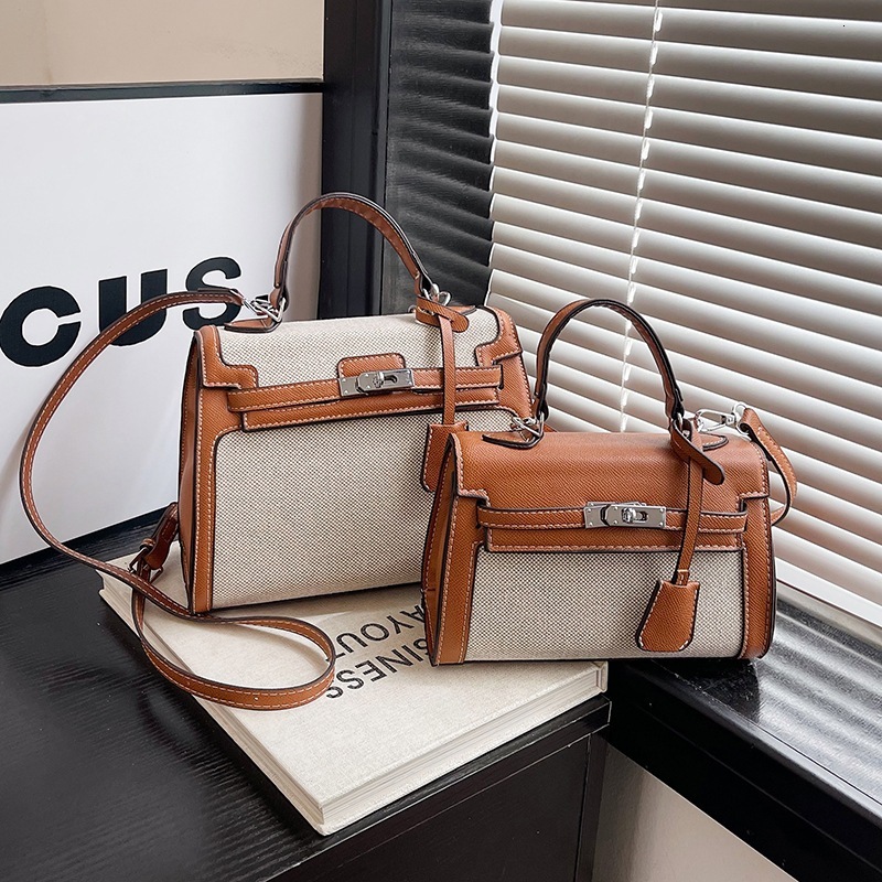 2025 Summer New Women's Shoulder Bag, Color blocked Seam Handbag, Fashion women's Commuter Shoulder Bag, Summer New Women's Crossbody B