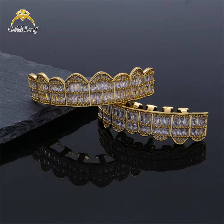 Goldleaf Jewelry Hip Hop Loose Moissanite Teeth Braces Brilliant Moissanite Teeth Grill