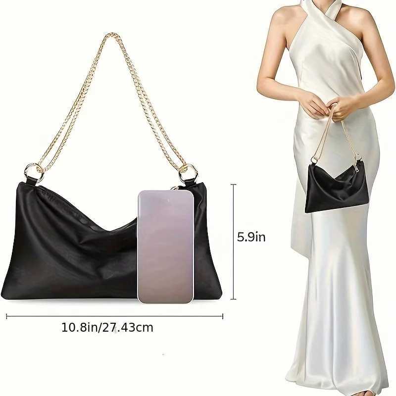 Evening Bag for Women Wedding Formal Dance Cocktail Party Shoulder Bag Champagne Beige Black Color with Zipper Closure Y250725