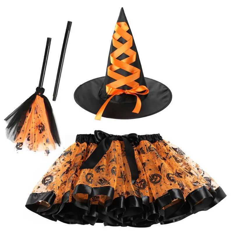 Halloween Girls Skirt 3Pcs Outfits For Kids Christmas Carnival Par Cosplay Costume Mesh Tutu Skirt 1-8 Years Children Clothing Z250725