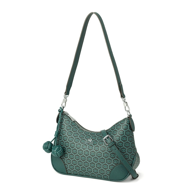 COCIO designer bag New peacock green luxury armpit bag fashionable and casual crescent bag for women