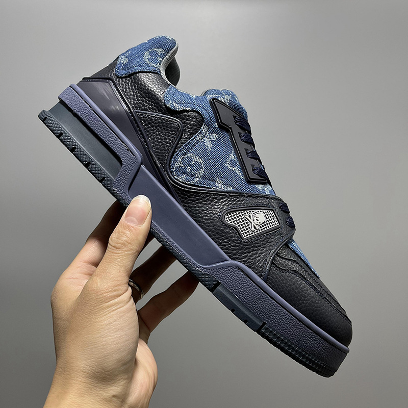 Designer men's shoes, high-end new spring soft leather patchwork board shoes, fashionable, versatile, anti-slip, sporty and casual shoes, free sh