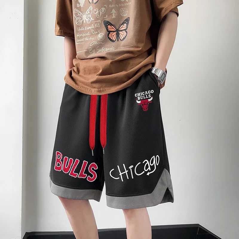 Male Summer Casual Oversize Basketball Shorts Men Trendy Letter Print Quick Drying Breathable Sports Running Fitness Shorts W250724